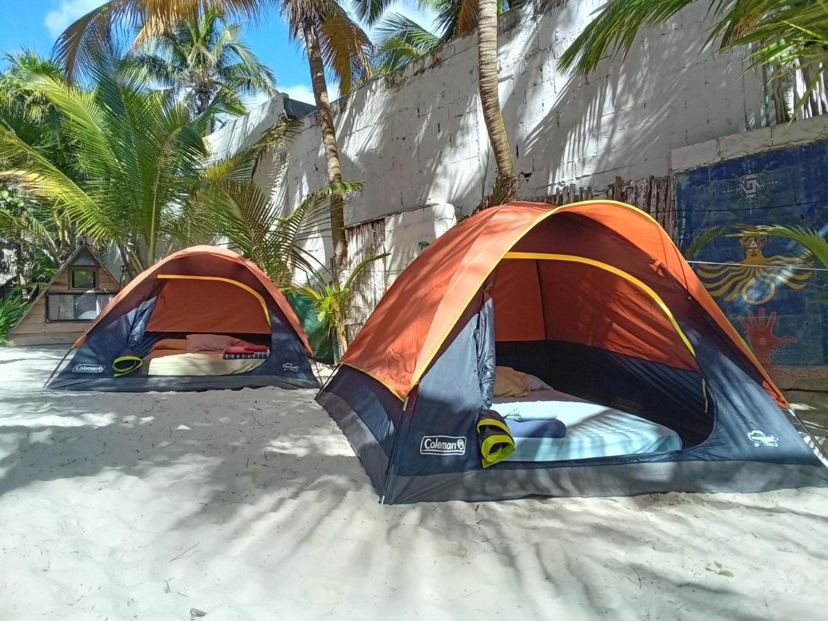Chavez Eco Beach Camping And Cabanas Tulum Kültér fotó